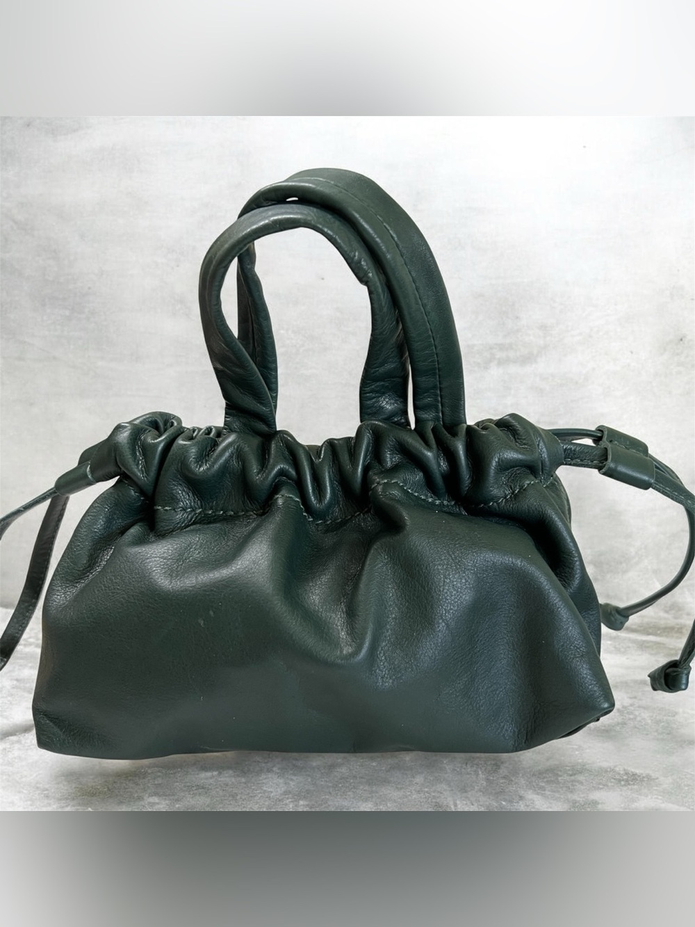 Madewell “The Piazza” mini leather bag in dark green almost black